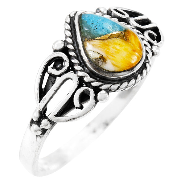 Spiny Turquoise Ring Sterling Silver R2475-C89