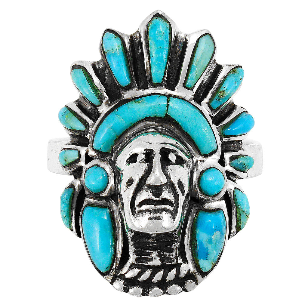 FINAL CLEARANCE - Turquoise Ring SilveryCopper R2476-SB-C75