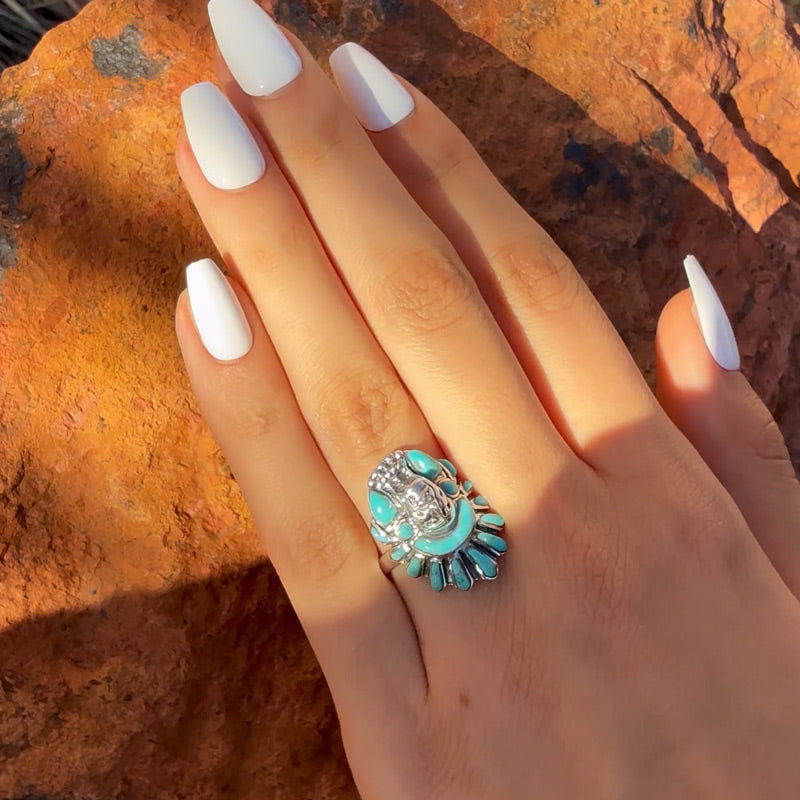 Turquoise Ring Sterling Silver R2476-C75