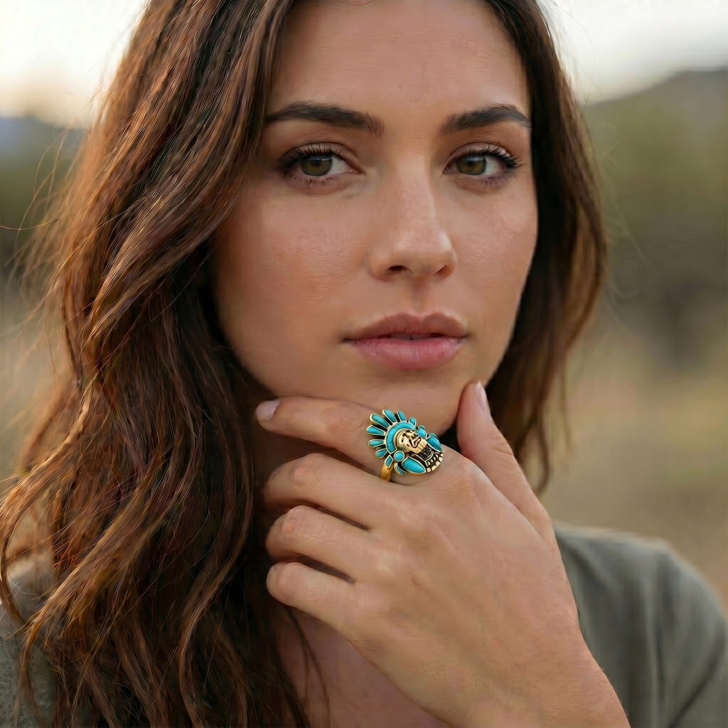 Turquoise Ring GoldCopper R2476-GB-C75