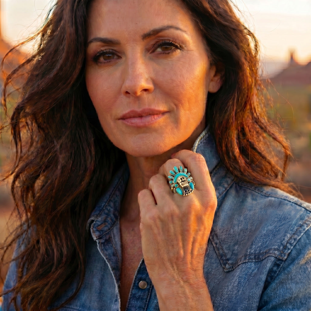 Turquoise Ring GoldCopper R2476-GB-C75