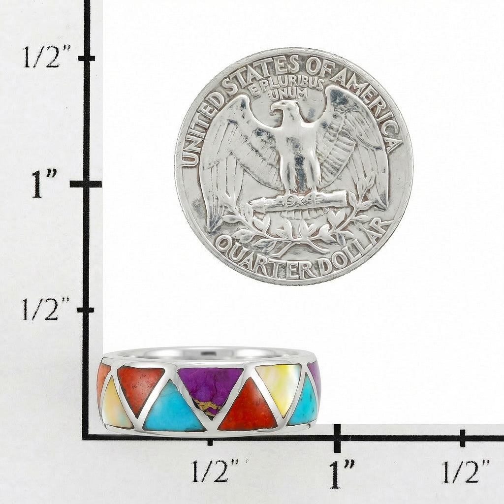 Multicolor Eternity Band Ring Sterling Silver R2477-C01