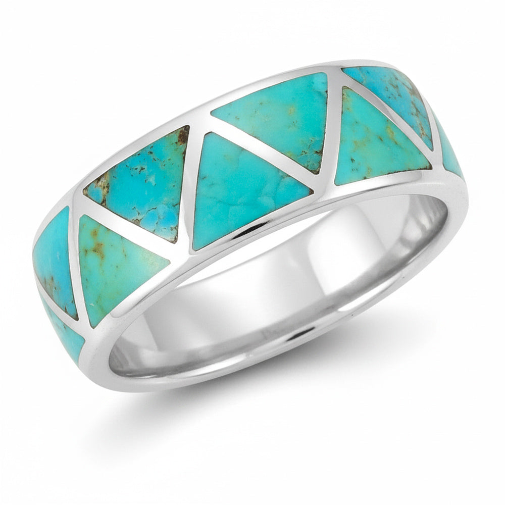 Turquoise Eternity Band Ring SilverBronzé R2477-SB-C05 (Unisex, Sizes 6-13)