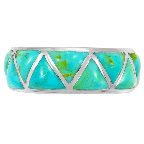 Turquoise Eternity Band Ring Sterling Silver R2477-C75