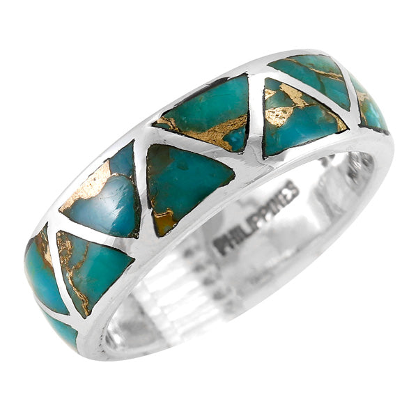 Matrix Turquoise Eternity Band Ring Sterling Silver R2477-C84A