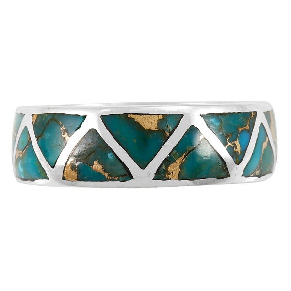 Matrix Turquoise Eternity Band Ring Sterling Silver R2477-C84A