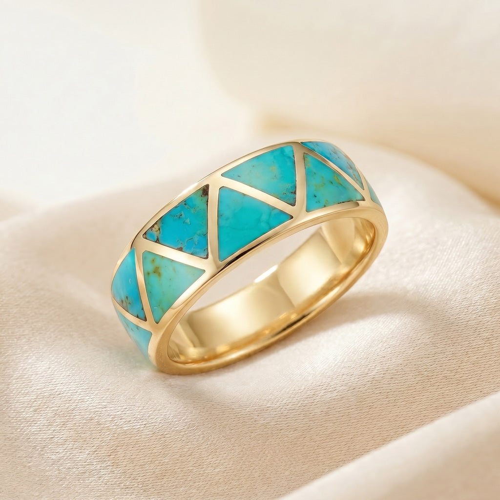 Turquoise Eternity Band Ring GoldCopper™ R2477-GB-C05 (Unisex, Sizes 6-13)