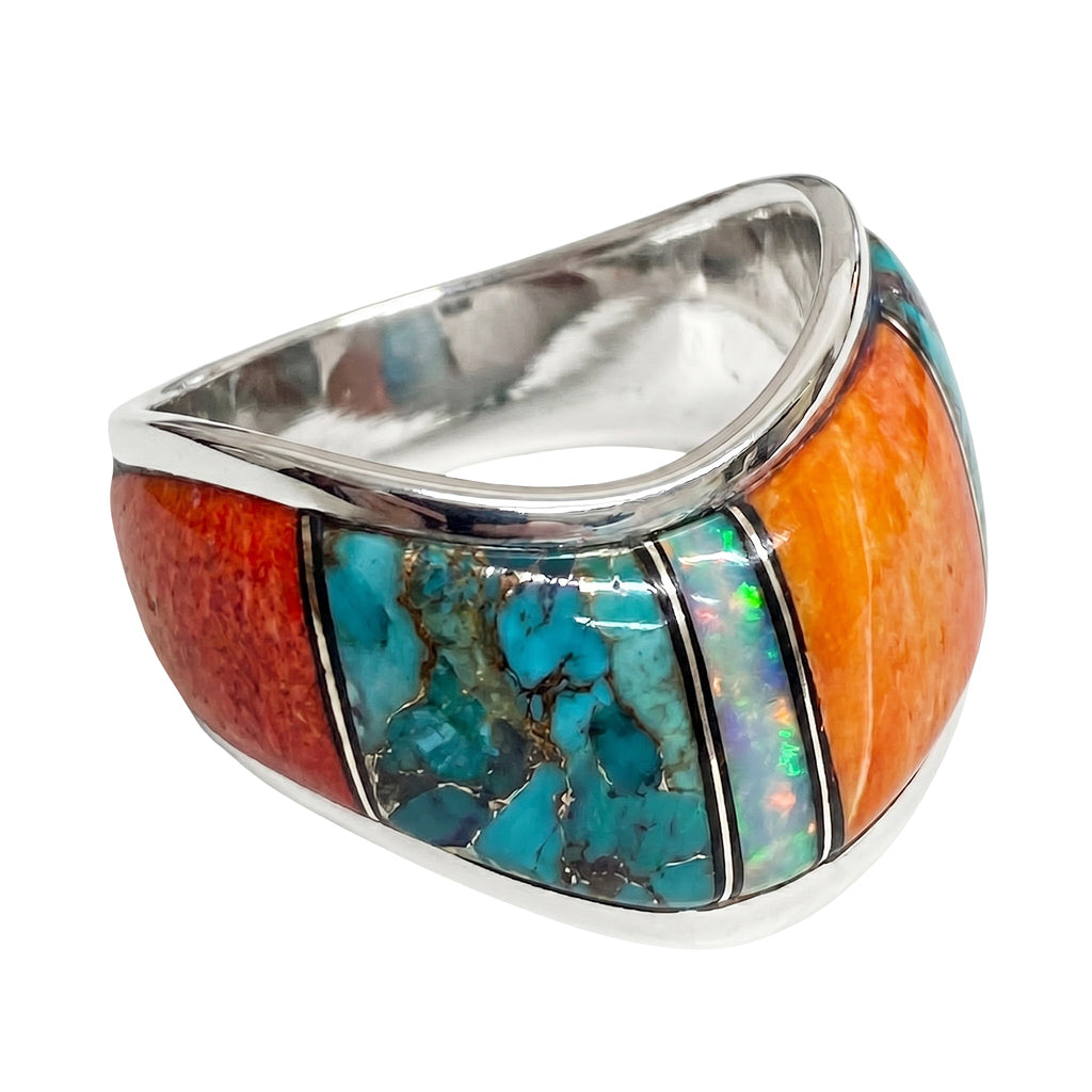 FINAL CLEARANCE - Multi Gemstone Ring SilveryCopper™ R2478-SB-C00