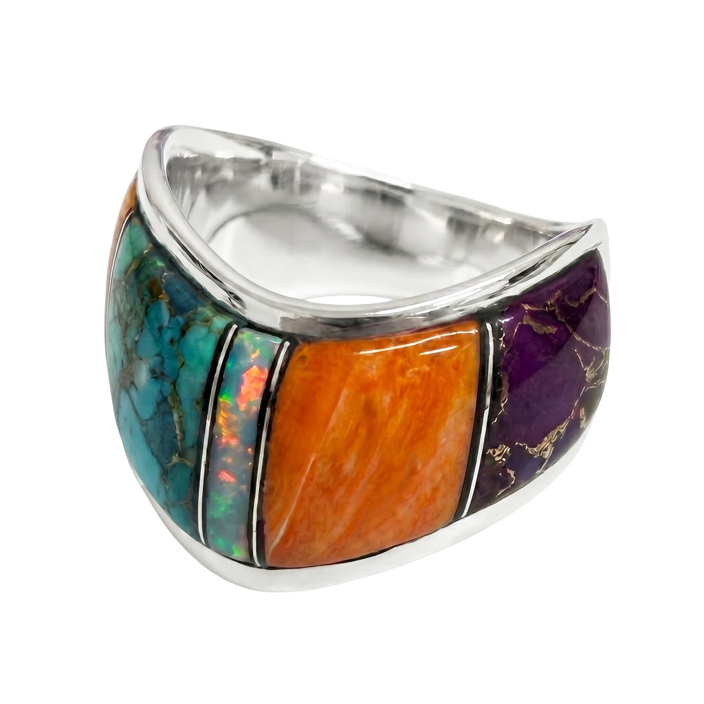 FINAL CLEARANCE - Multi Gemstone Ring SilveryCopper™ R2478-SB-C00