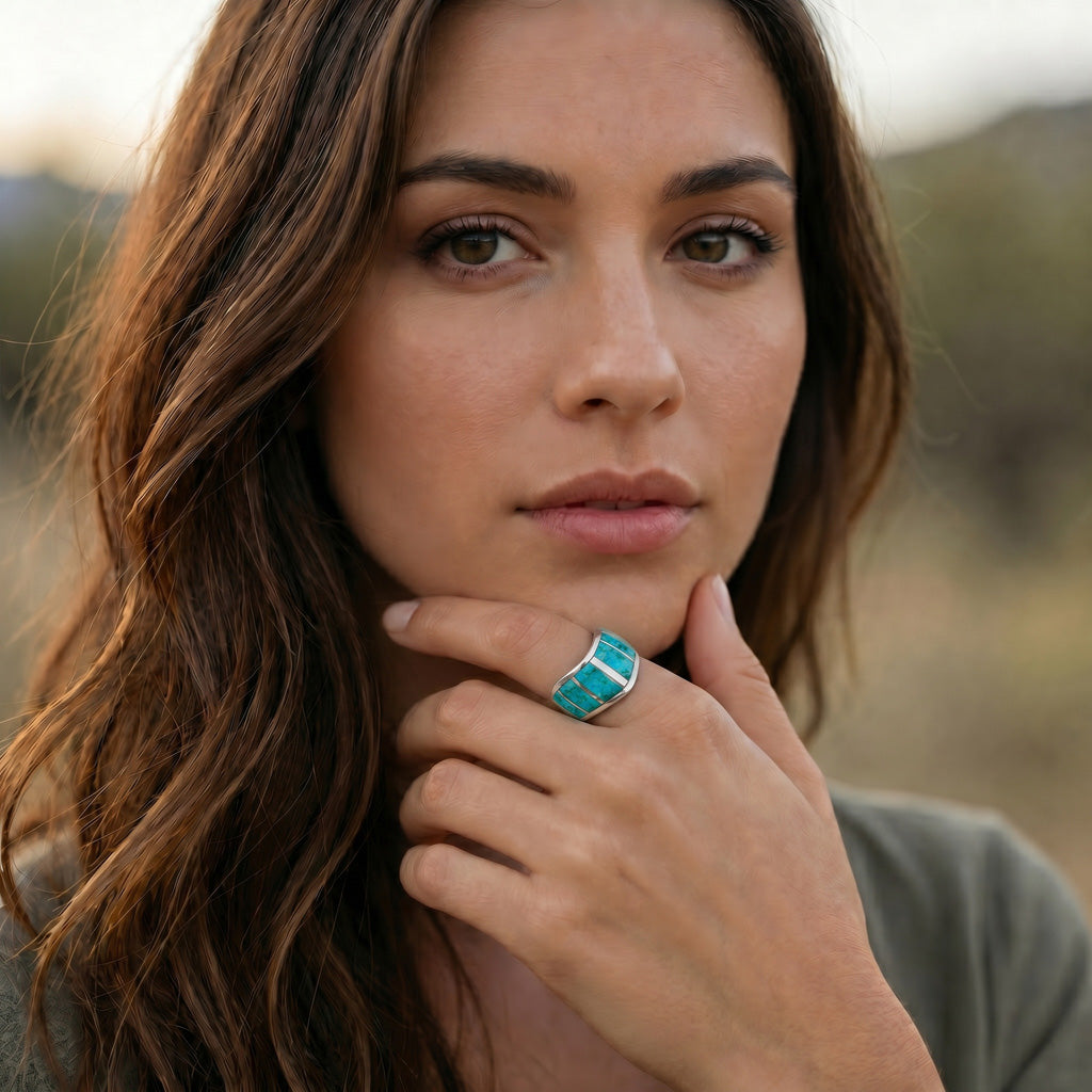 FINAL CLEARANCE - Turquoise Ring SilveryCopper™ R2478-SB-C05