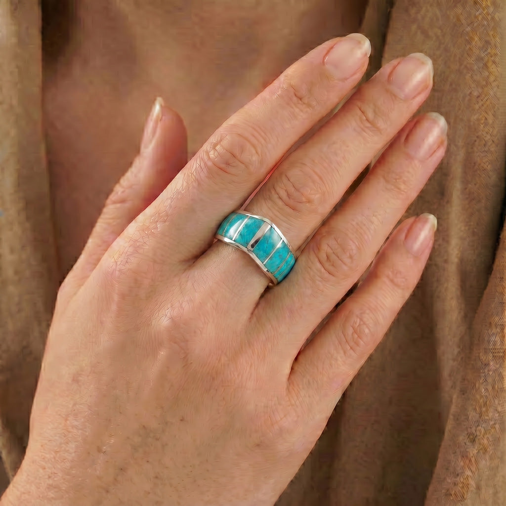 FINAL CLEARANCE - Turquoise Ring SilveryCopper™ R2478-SB-C05