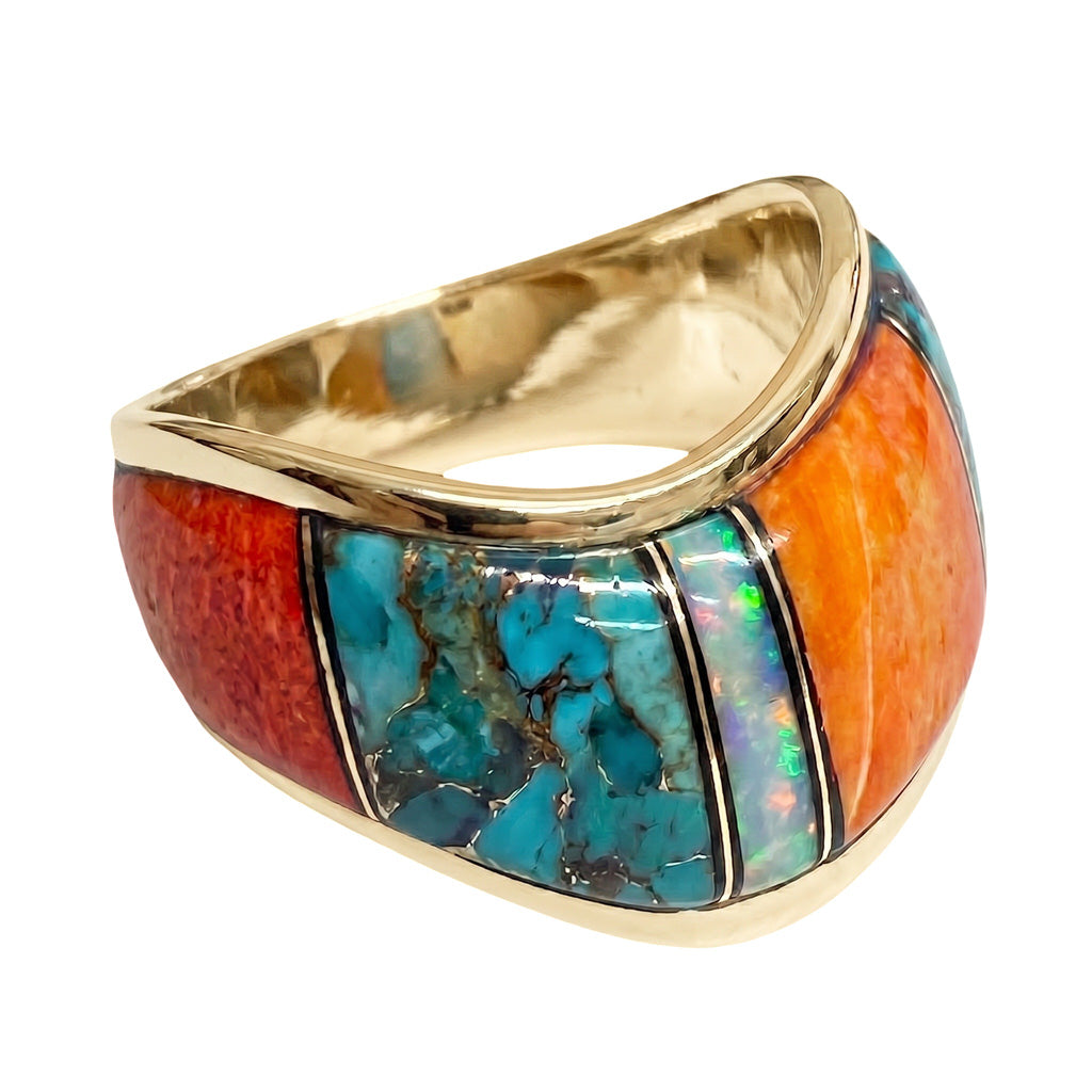 Multi Gemstone Ring GoldCopper™ R2478-GB-C00