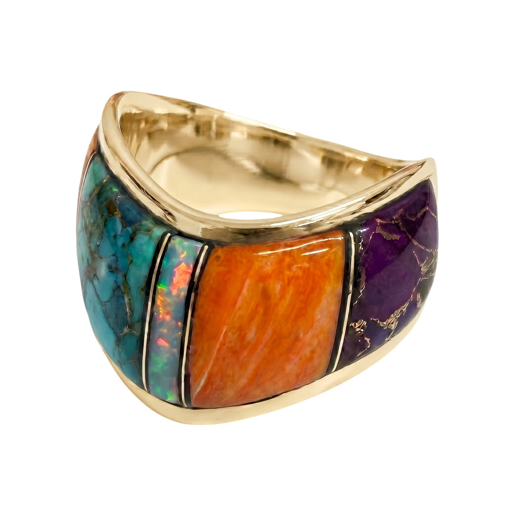 Multi Gemstone Ring GoldCopper™ R2478-GB-C00