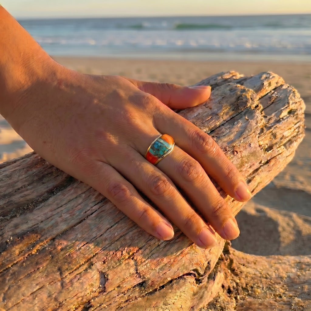 Multi Gemstone Ring GoldCopper™ R2478-GB-C00