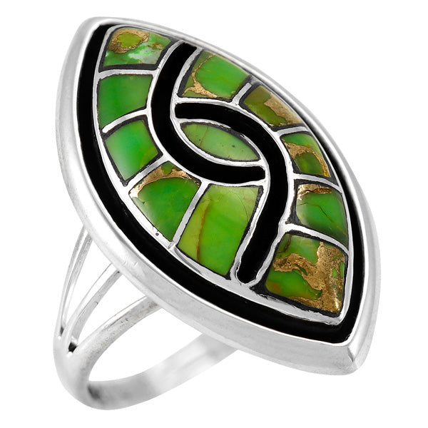 Green Turquoise Ring Sterling Silver R2480-C06