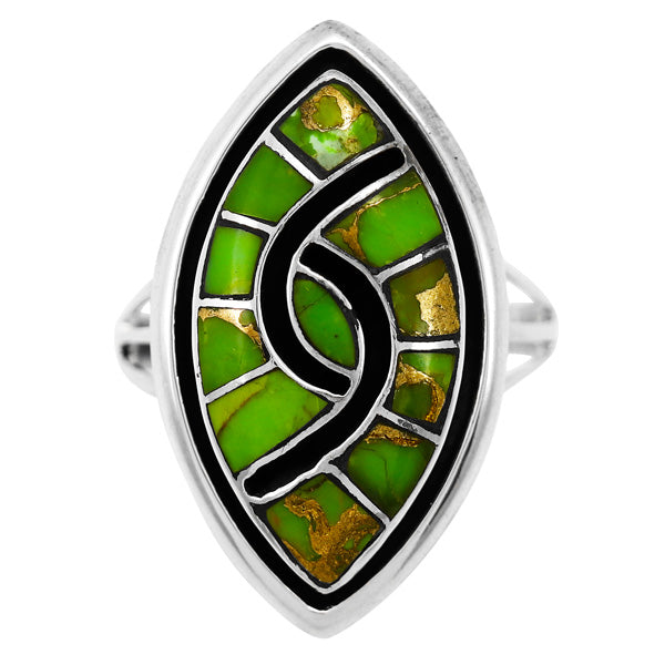 Green Turquoise Ring Sterling Silver R2480-C06