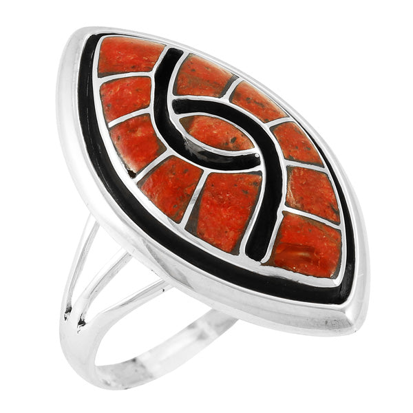 Coral Ring Sterling Silver R2480-C74