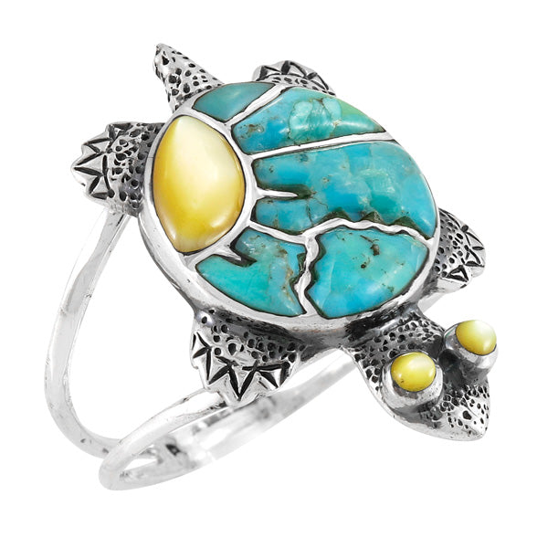 Turtle Turquoise Ring Sterling Silver R2481-C21