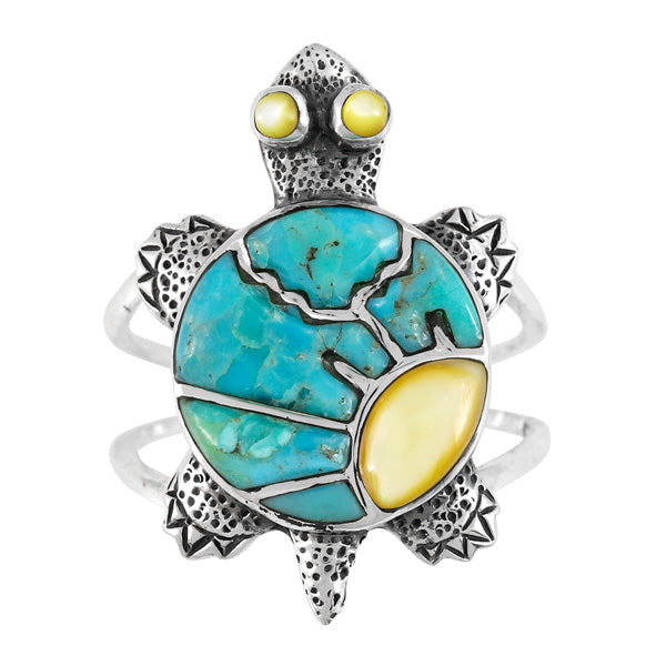 Turtle Turquoise Ring Sterling Silver R2481-C21