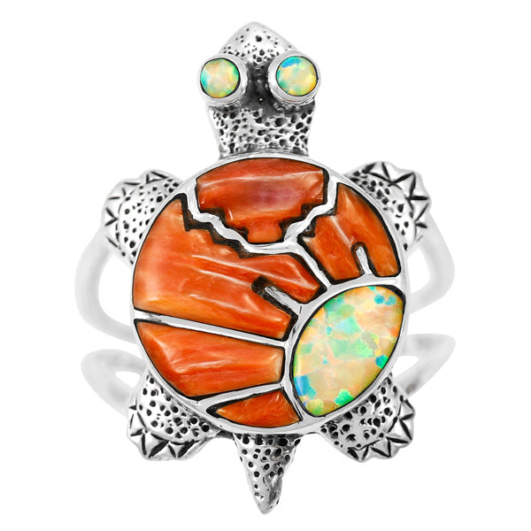 Turtle Multicolor Ring Sterling Silver R2481-C24