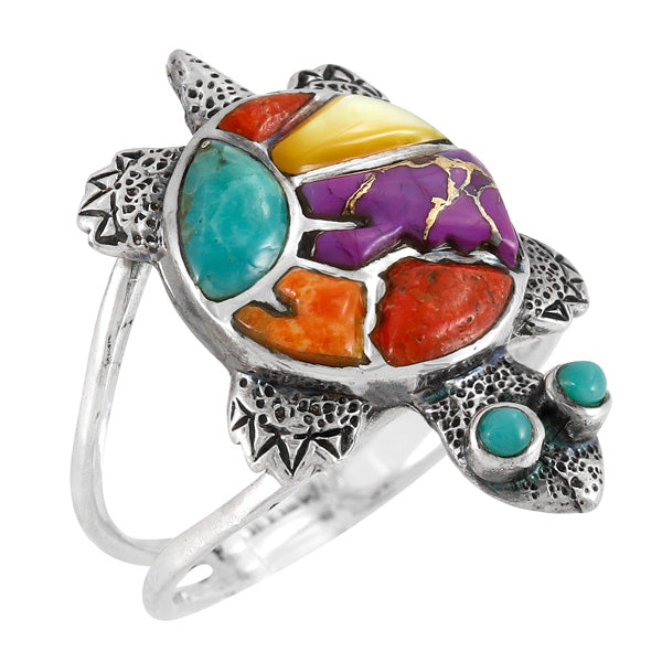 Turtle Multicolor Ring Sterling Silver R2481-C71