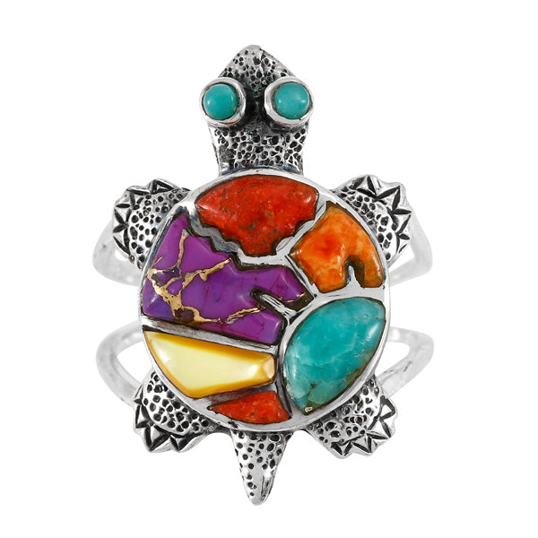 Turtle Multicolor Ring Sterling Silver R2481-C71