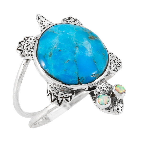 Turtle Turquoise Ring Sterling Silver R2481-C75
