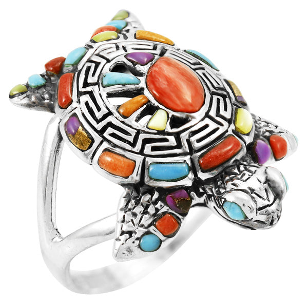 Turtle Multicolor Ring Sterling Silver R2482-C71
