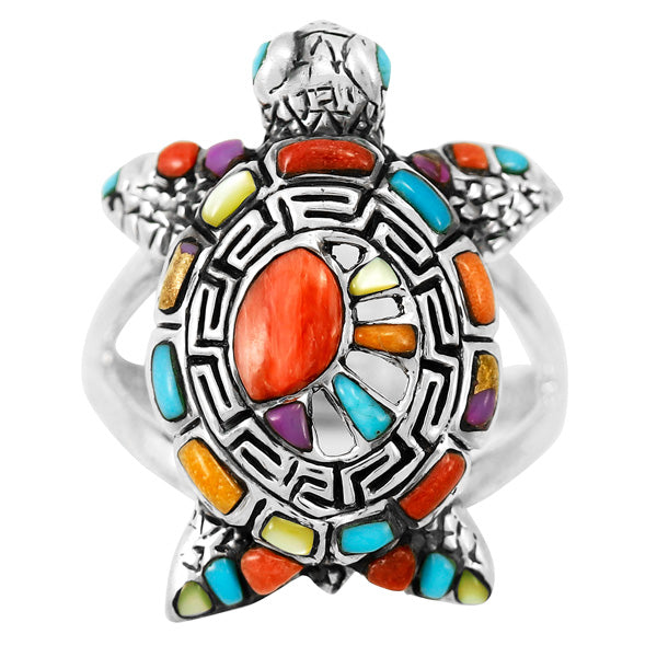 Turtle Multicolor Ring Sterling Silver R2482-C71