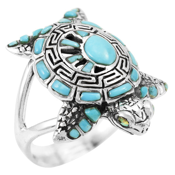 Turtle Turquoise Ring Sterling Silver R2482-C75