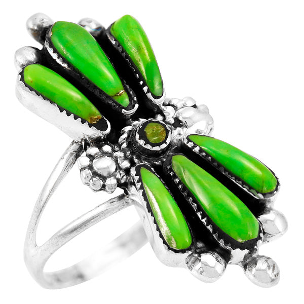 Green Turquoise Ring Sterling Silver R2483-C76