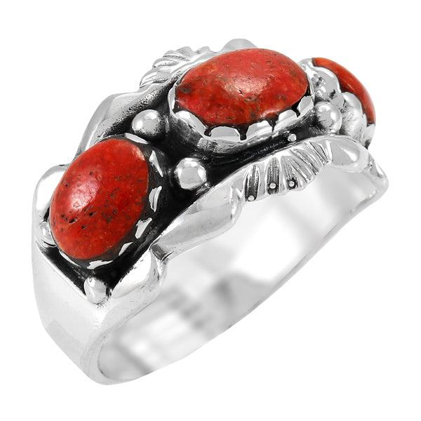 Coral Ring Sterling Silver R2487-C74