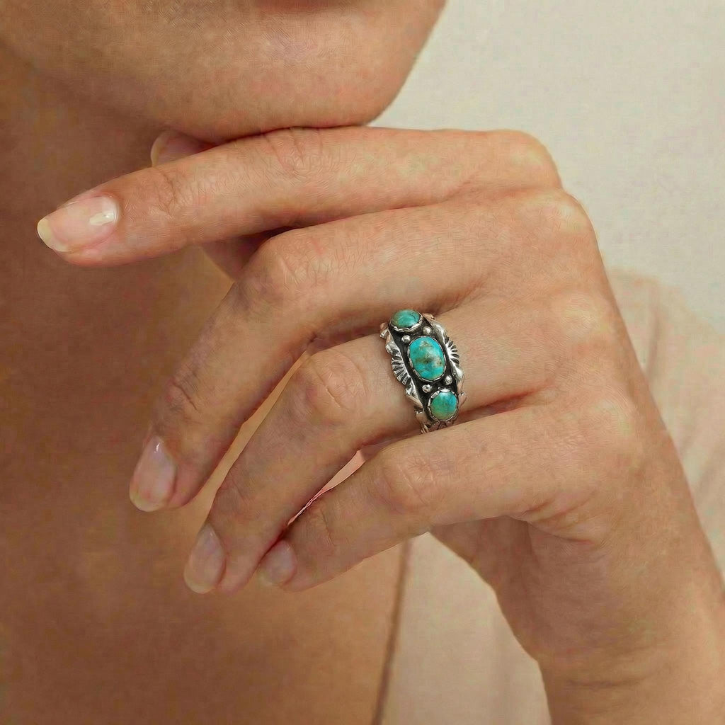Turquoise Ring Sterling Silver R2487-C75