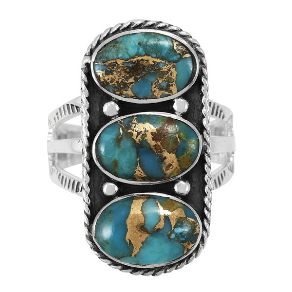 Matrix Turquoise Ring Sterling Silver R2491-C84