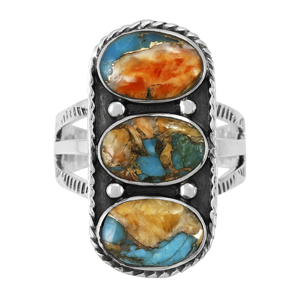 Spiny Turquoise Ring Sterling Silver R2491-C89