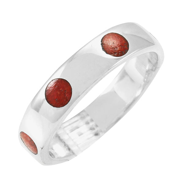 Coral Eternity Ring Sterling Silver R2496-C74