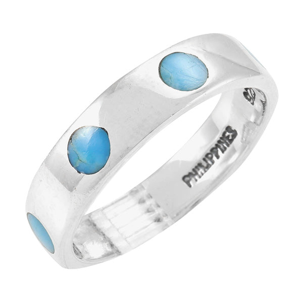Turquoise Eternity Ring Sterling Silver R2496-C75