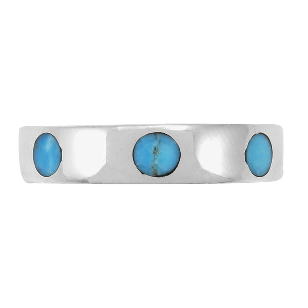 Turquoise Eternity Ring Sterling Silver R2496-C75