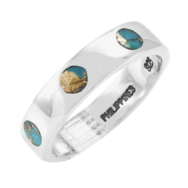 Matrix Turquoise Eternity Ring Sterling Silver R2496-C84