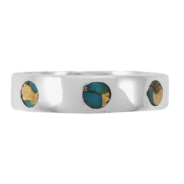 Matrix Turquoise Eternity Ring Sterling Silver R2496-C84