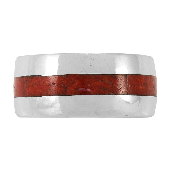 Coral Eternity Band Ring Sterling Silver R2497-C74