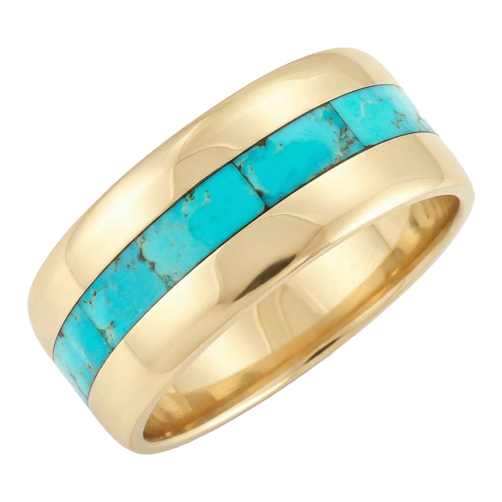 Turquoise Eternity Band Ring GoldCopper™ R2497-GB-C75 (Unisex, Sizes 6-13)