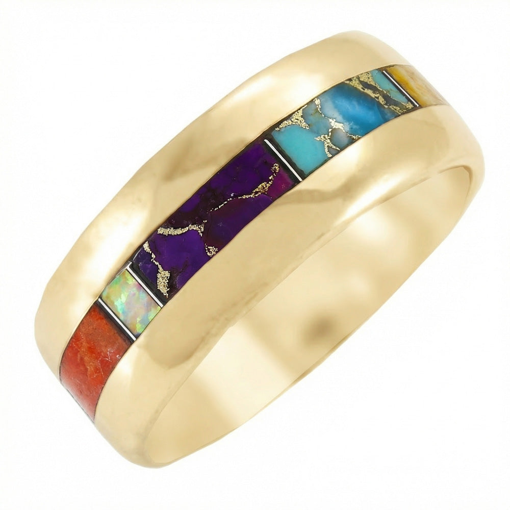 Multi Gemstone Eternity Band Ring GoldCopper™ R2497-GB-C00 (Unisex, Sizes 6-13)