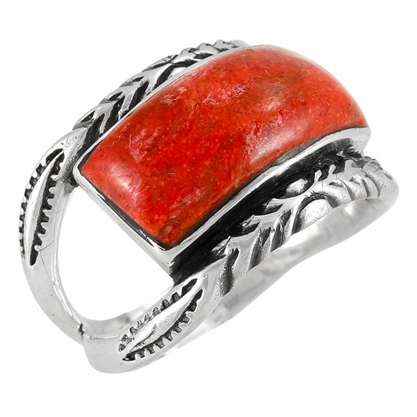 Coral Ring Sterling Silver R2498-C74