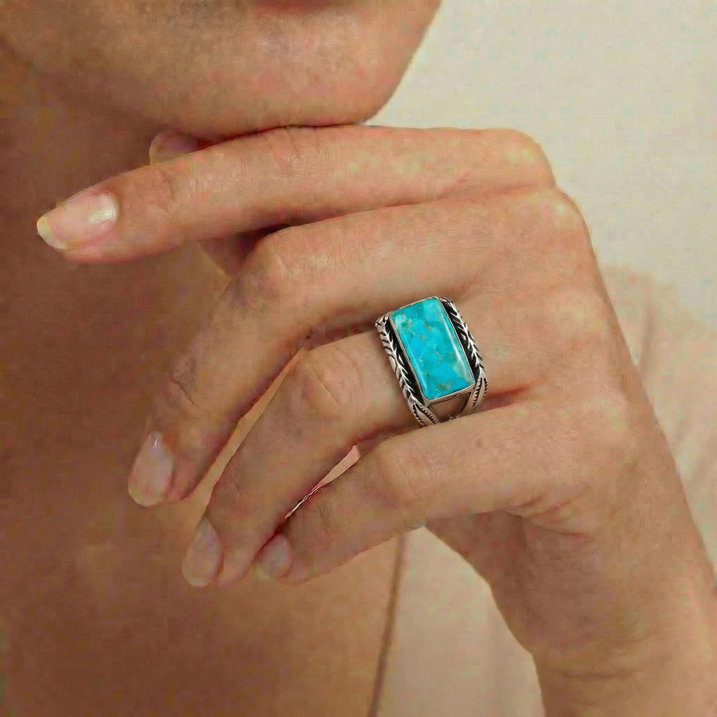 Turquoise Ring Sterling Silver R2498-C75