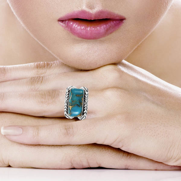 Matrix Turquoise Ring Sterling Silver R2498-C84