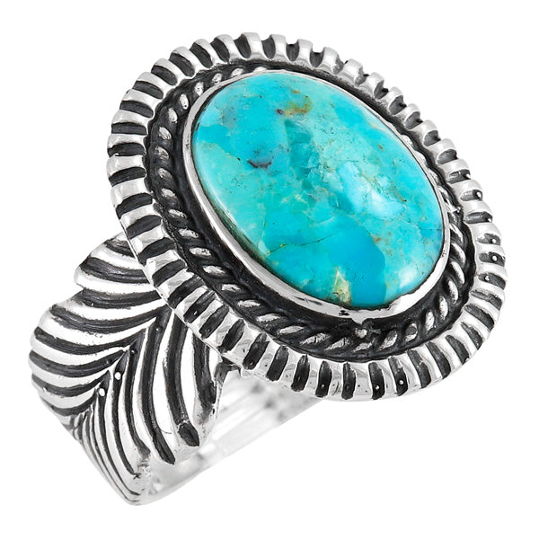 Feather Turquoise Ring Sterling Silver R2500-C75