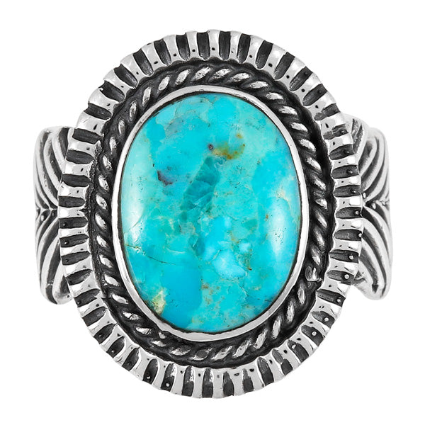 Feather Turquoise Ring Sterling Silver R2500-C75