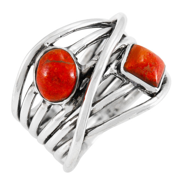 Coral Ring Sterling Silver R2501-C74