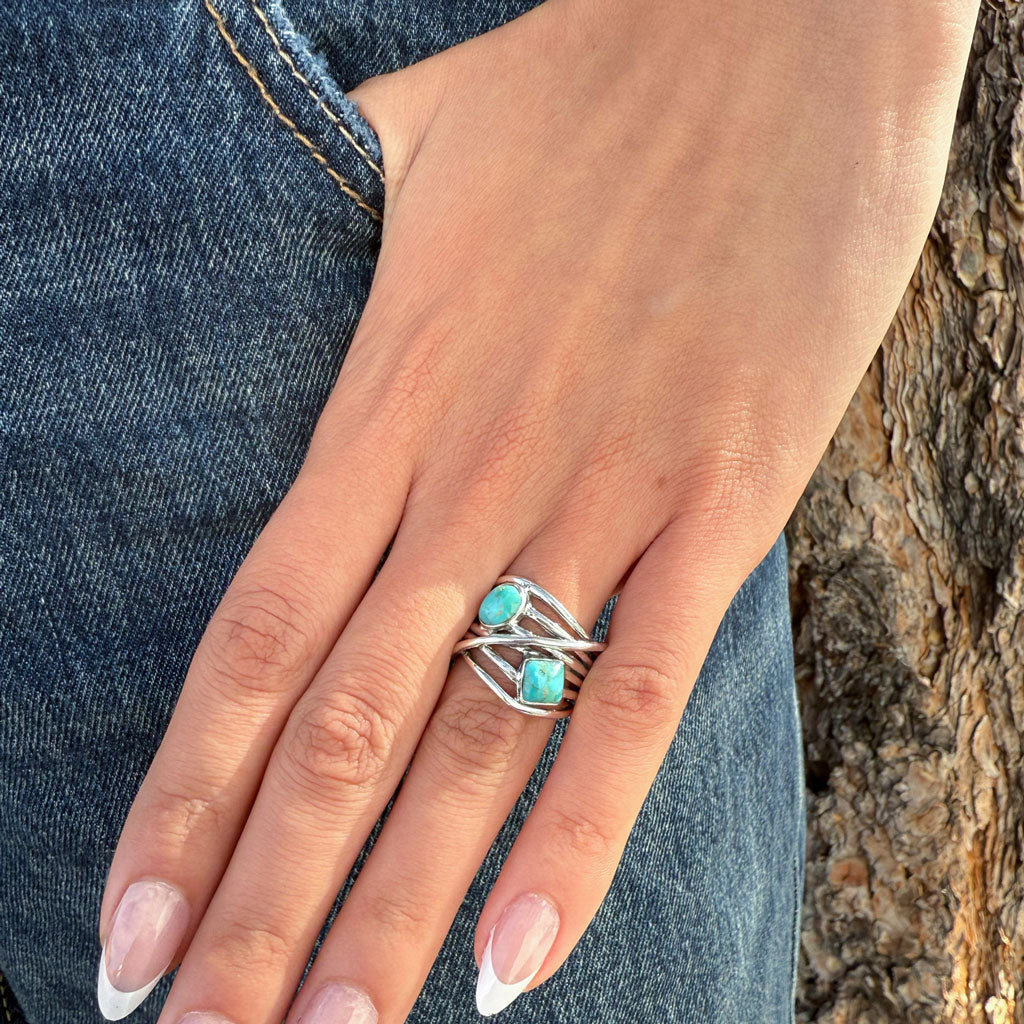 FINAL CLEARANCE - Turquoise Ring SilveryCopper™ R2501-SB-C75